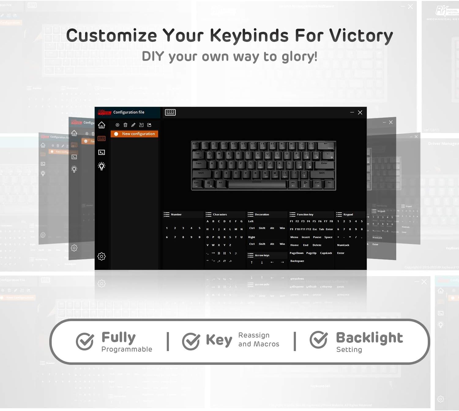 RK ROYAL KLUDGE RK61 Wireless 60% Mechanical Gaming Keyboard, Ultra-Compact 60 Keys Bluetooth Mechanical Keyboard. 