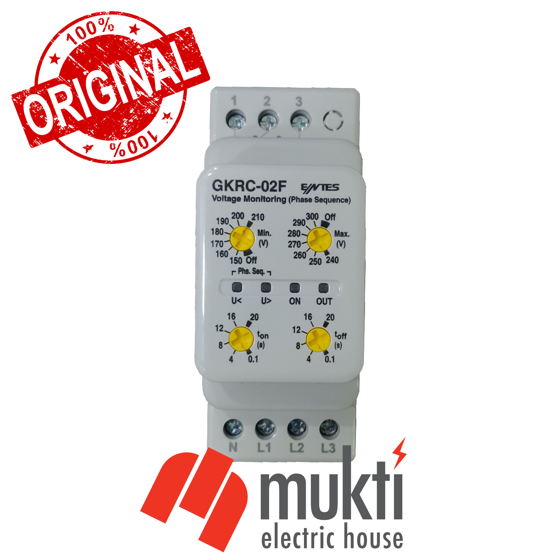Turkey Imported ENTES GKRC-02F Phase Voltage Monitoring Relay Failure Protection Sequence Control. 