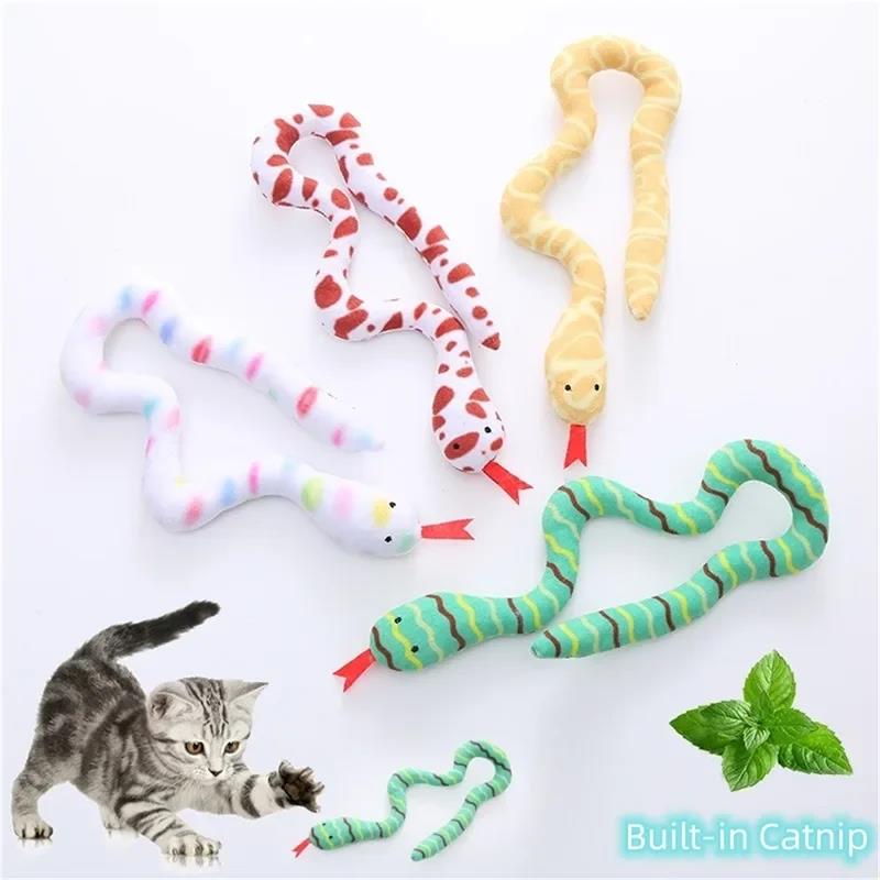 Catnip Toy Interactive Plush Cat Toy Gluttonous Snake Bite-Resistant Molar Interactive Toy Gift For Pet Accessories. 