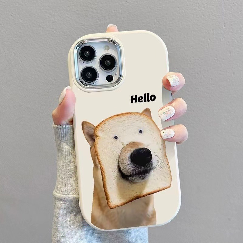 Funny Emoji Bread Shiba Inu for Apple 14promax Phone case 12/13 All-Inclusive Soft Shell iPhone15. 