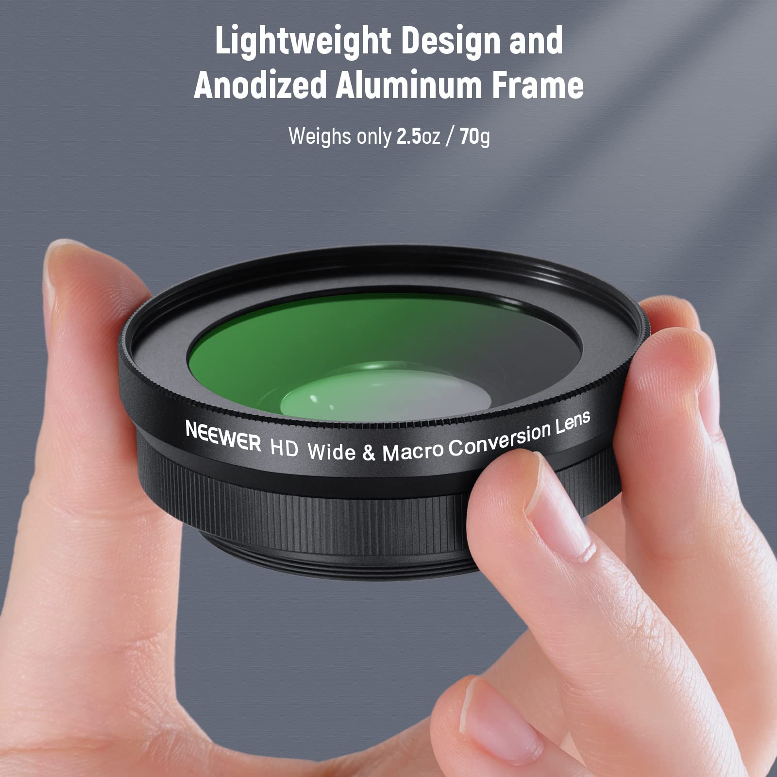 NEEWER 40.5mm HD Wide Angle Lens For Sony ZV-1F ZV-E10 A5000 A6000,2 in 1 18mm Wide Angle 10x Macro Additional Lens Adapter. 
