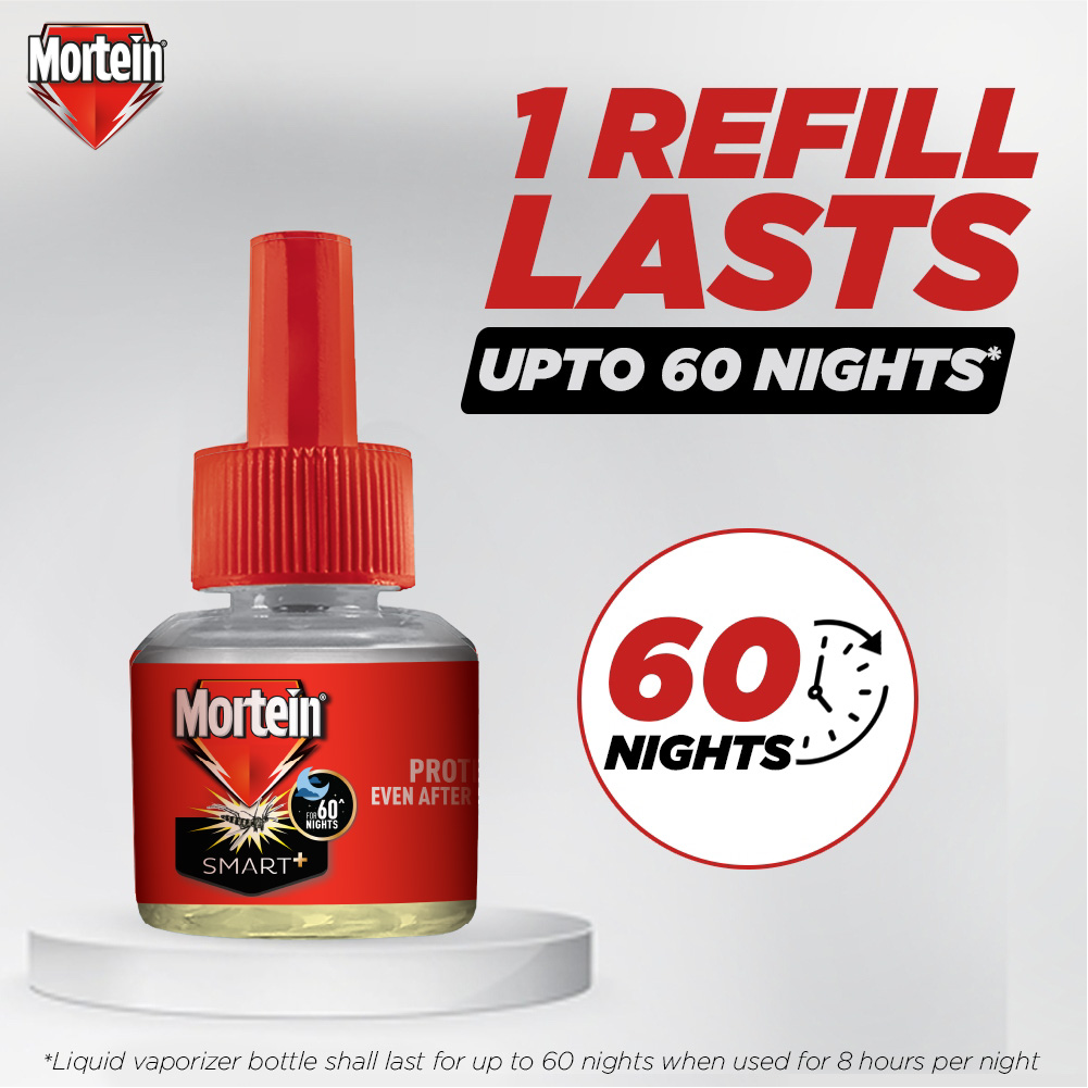 Mortein Mosquito Repellent Refill, Works with all Machine, 100% Dengue Protection, Refill lasts for upto 60 Nights. 