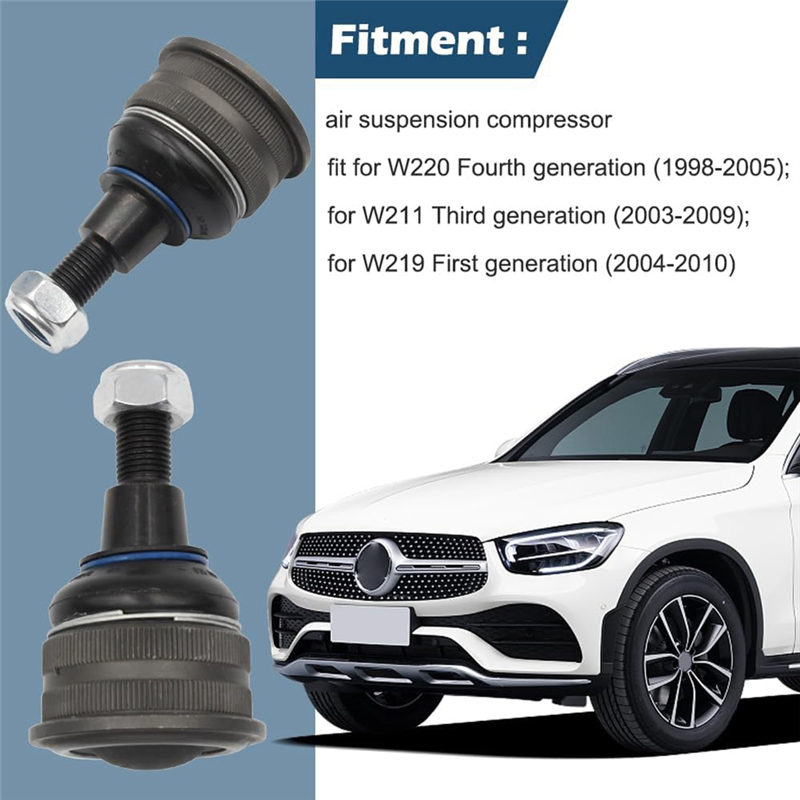For W221 2007-2013 Front Suspension Air Strut Ball Joint Pair - A2213200438 A2213200538. 