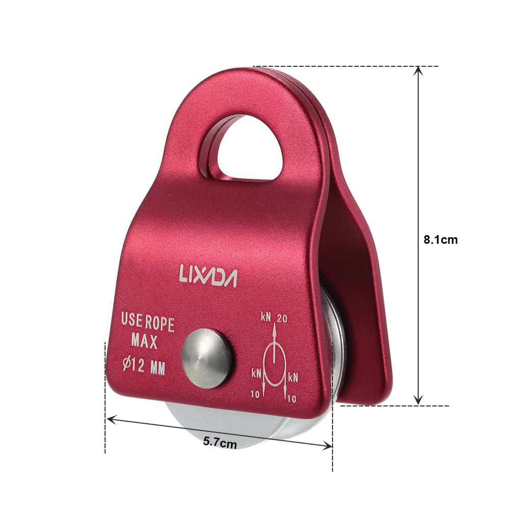 Lixada 20kN Bearing Mobile Micro Pulley Max Rope 1/2in for Rigging Arborist Climbing. 