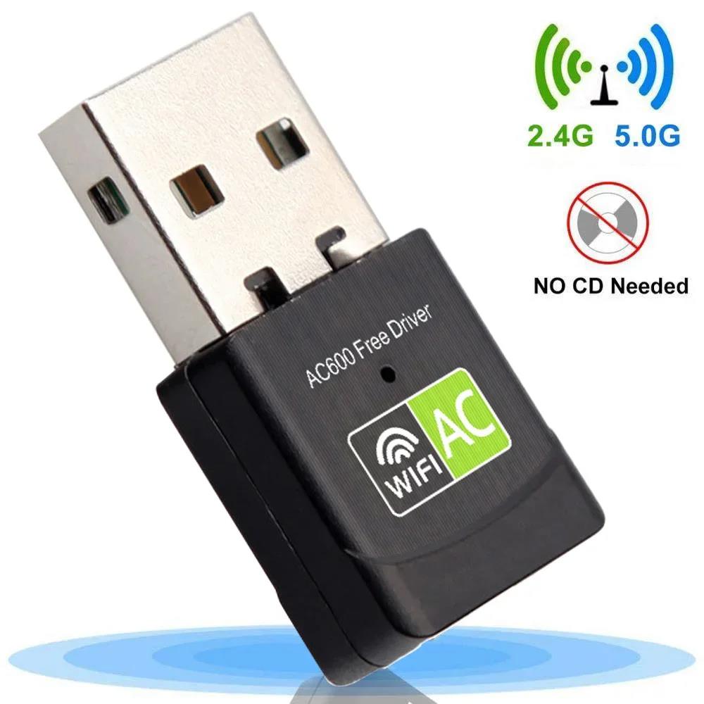 600Mbps USB Wifi Adapter Dual Band 2.4GHz+5Ghz Free Driver RTL8811 WiFi Network Card. 