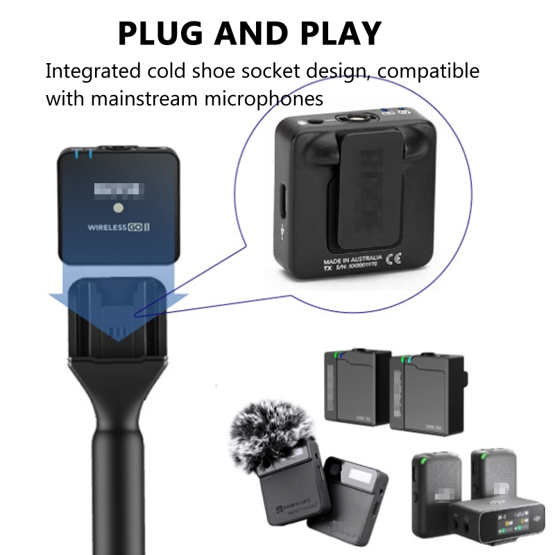 Microphone Interview Handle For DJI Mic / Moma / Rode Wireless Go / Relacart. 