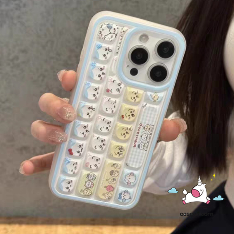 Lovely Hamster Chiikawa Cartoon Funny Expressions Case Compatible for IPhone 13 14 11 16 12 15 Pro Max 16 12 14 15 13 Pro Creative 3D Keyboard Stress Relief Entertainment Soft Case. 