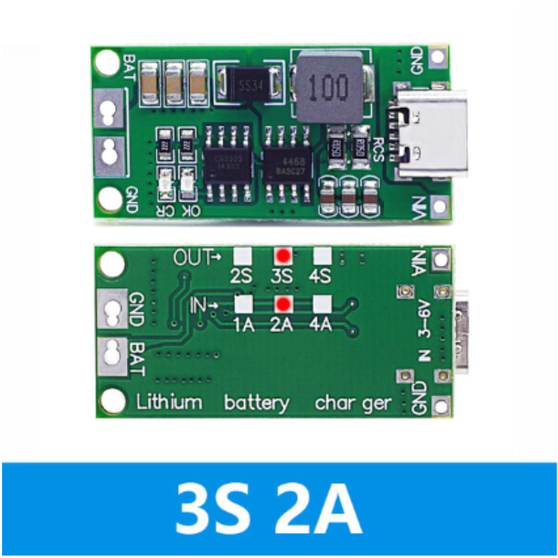 2S/3S/4S - 2A Step-Up Boost Charging Module Type-C Lithium Li-ion Battery Charging Power Protection Board 8.4V 12.6V 16.8V. 