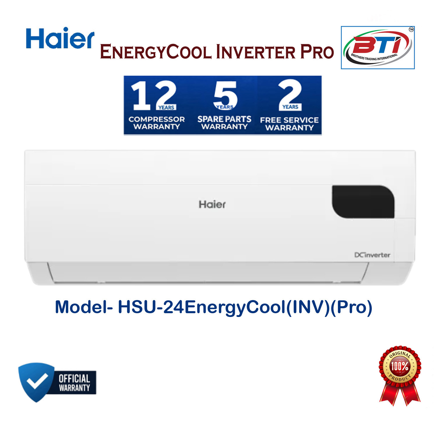 Haier 24EnergyCool Inverter Pro Model-HSU-24EnergyCool (INV)(Pro)