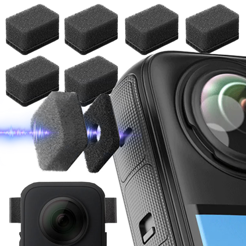 12PCS Noise-Reducing Windproof Cotton For Insta360 X4 Camera Microphone Wind Muff Outdoor Action Video Windshield Sponge