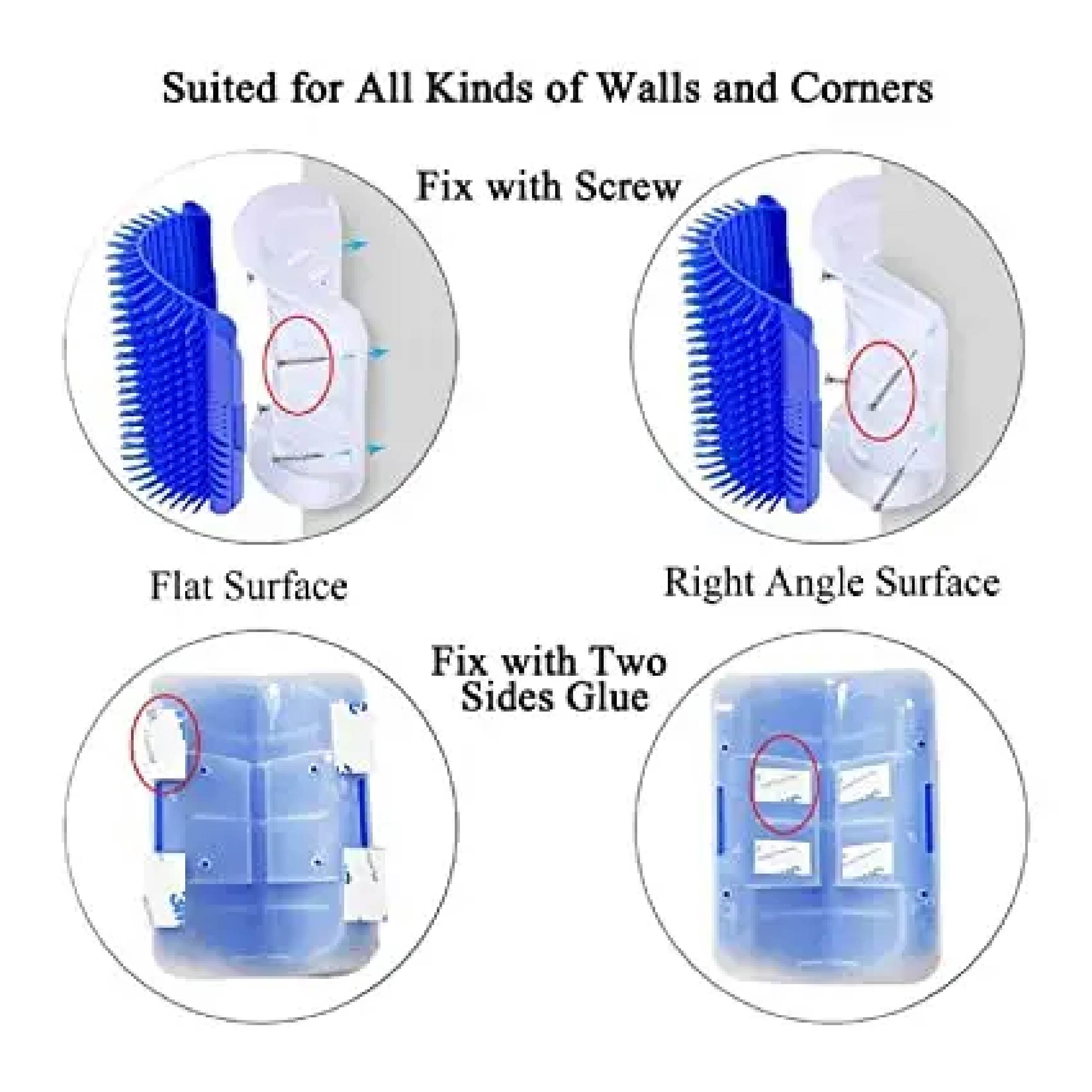 Catit Self Groomer with Catnip Wall Corner Groomers Soft Grooming Brush Massage Combs for Cat With Catnip Cat Self Groomer. 
