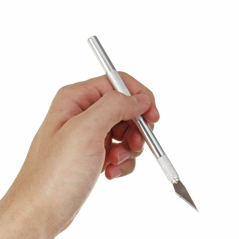 6Pcs Precision Cutter With Blade With Safety Cap Stainless Steel Handle 5 Inch Long Blade 2.6cm Long Precision Cutter Blade Precision Cutter Knife Tool Sets For Cutting Carving Craft DIY. 