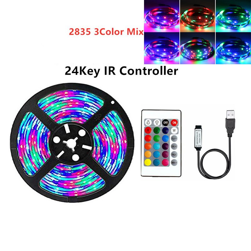 5V USB LED Strip Lights RGB Tape 5050 2835 0.5m- 5m Bluetooth Flexible Lamp Tape Diode Ribbon TV Backlight With Remote Control. 