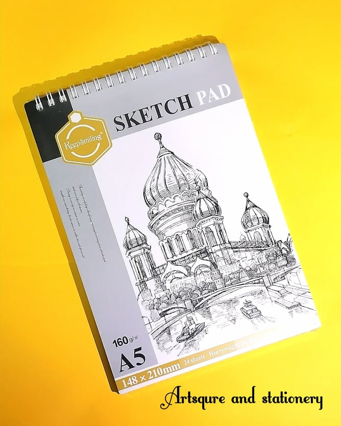 KeepSmiling A4 And A5 Size Available Sketch Pad-160 GSM Acid-24Sheets. 