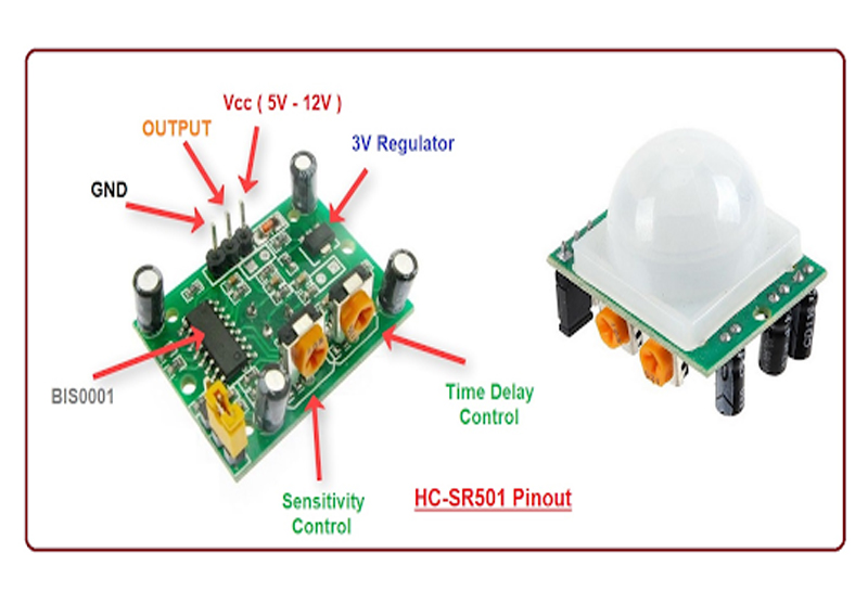 HC-SR501 Motion Sensor Detector Module Adjust IR Pyroelectric Infrared PIR Module for arduino Diy Kit. 