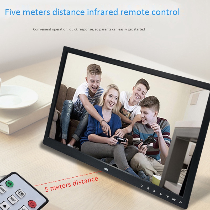 12 Inch Digital Picture Frame Multi-Function HD 1280X800 with Press Button Electronic Photo Album US Plug. 