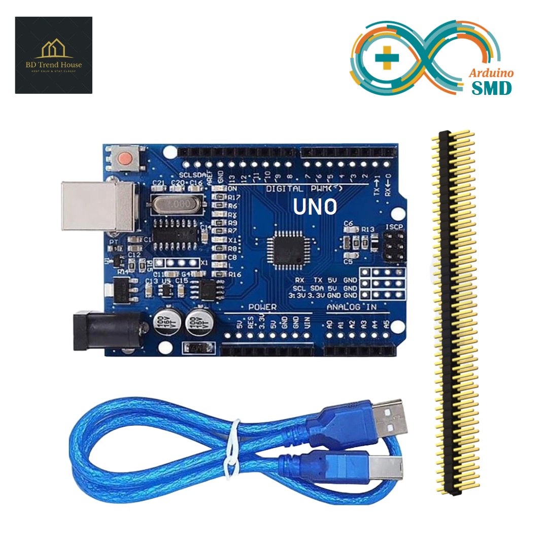 ARDUINO UNO R3 SMD ATMEGA328 Chip with Cable. 