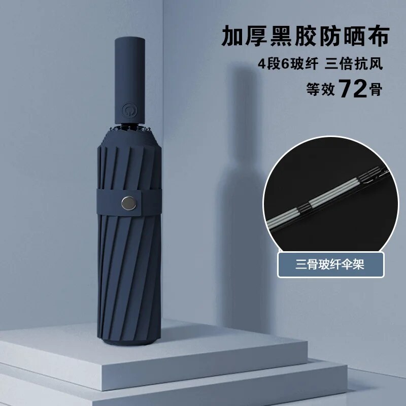 Windproof Automatic Umbrella 36 Bone Super Strong Sunshade Uv Protection Folding Sunproo Anti-Storm Large Size Reverse Rain Gear. 