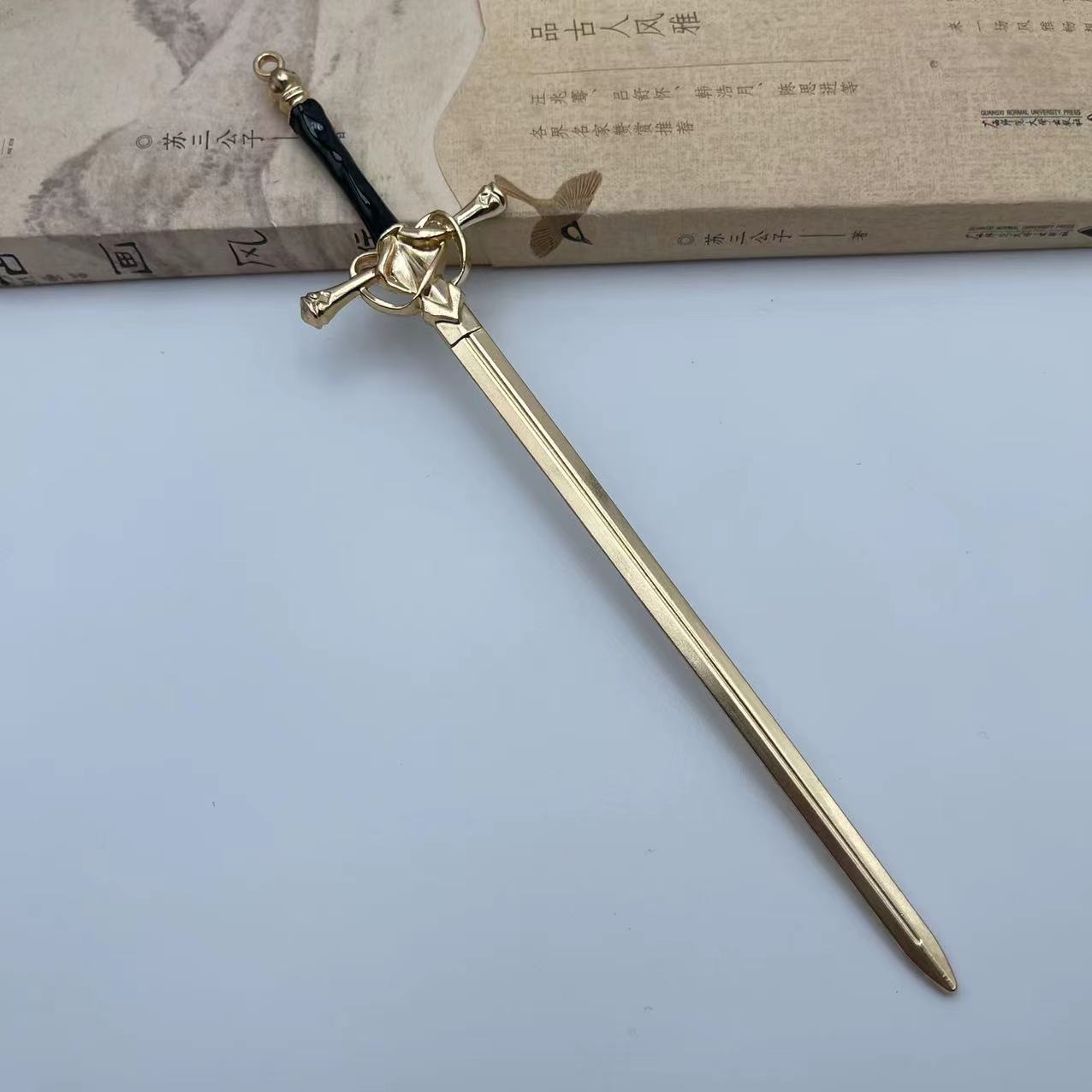 Vintage Punk Chinese Sword Hairpin Hair Sticks- for Women Trendy Personality Metal Gothic Diy Hair Clip Accessories
