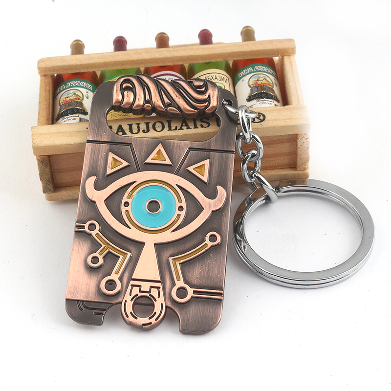 Zeldas Hylian Shield Keychain Breath of The Wild Sheikah Eye Majora's Mask Triforce Symbol Pendant Key Chain Men Jewelry. 