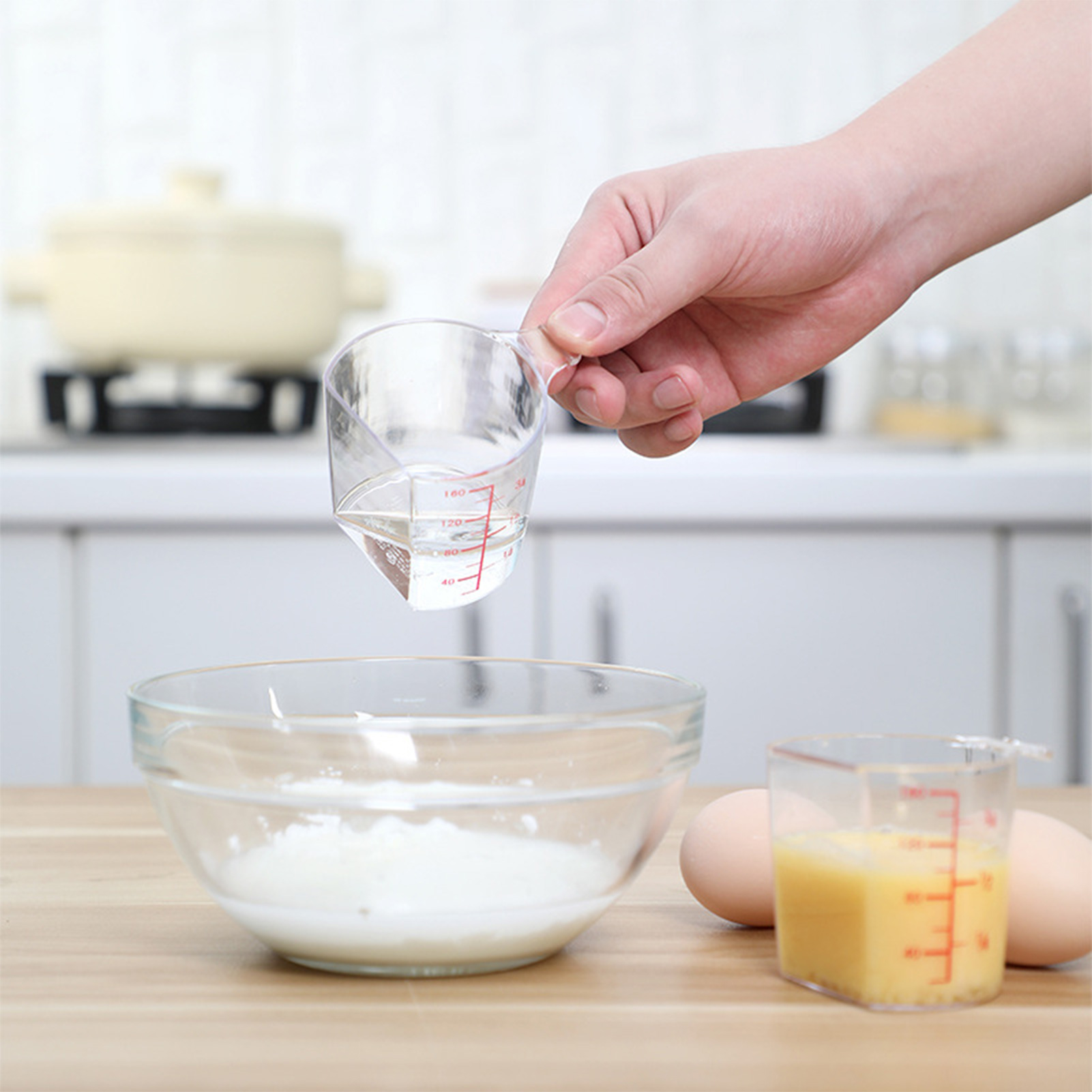 180ML Plastic Rice Measuring Cup Precision with Handle Easy Storage Comapct Cooking Exact Measurement Rice Cup. 