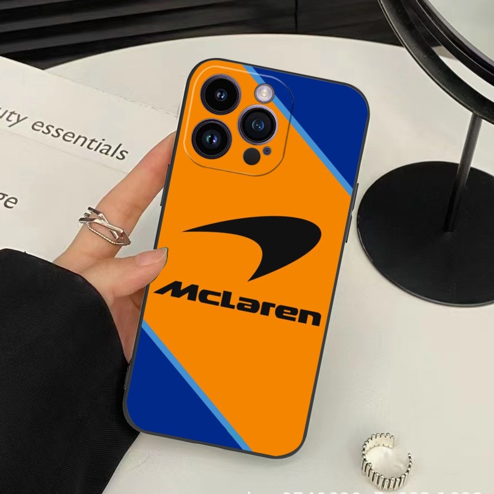 Pretty M-Mclaren Mobile Cell Phone Case for iPhone 15 14 13 12 11 X XR XS 8 7 Pro Max Plus Mini Black Soft Phone Cover Funda. 