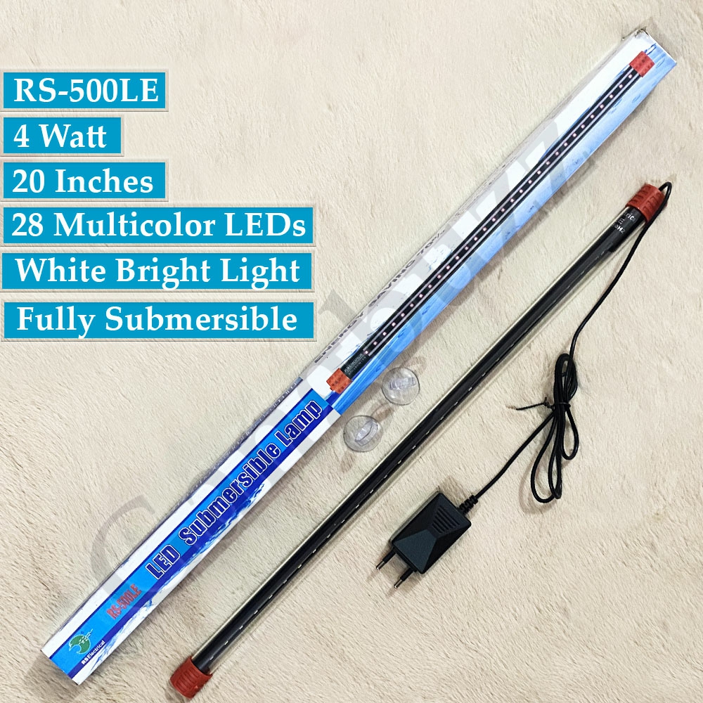 RS Submersible Aquarium LED Light (12 inch To 24 Inch) - 4 Variations - Multicolor Underwater Lights For Both Freshwater and Seawater Tanks. 