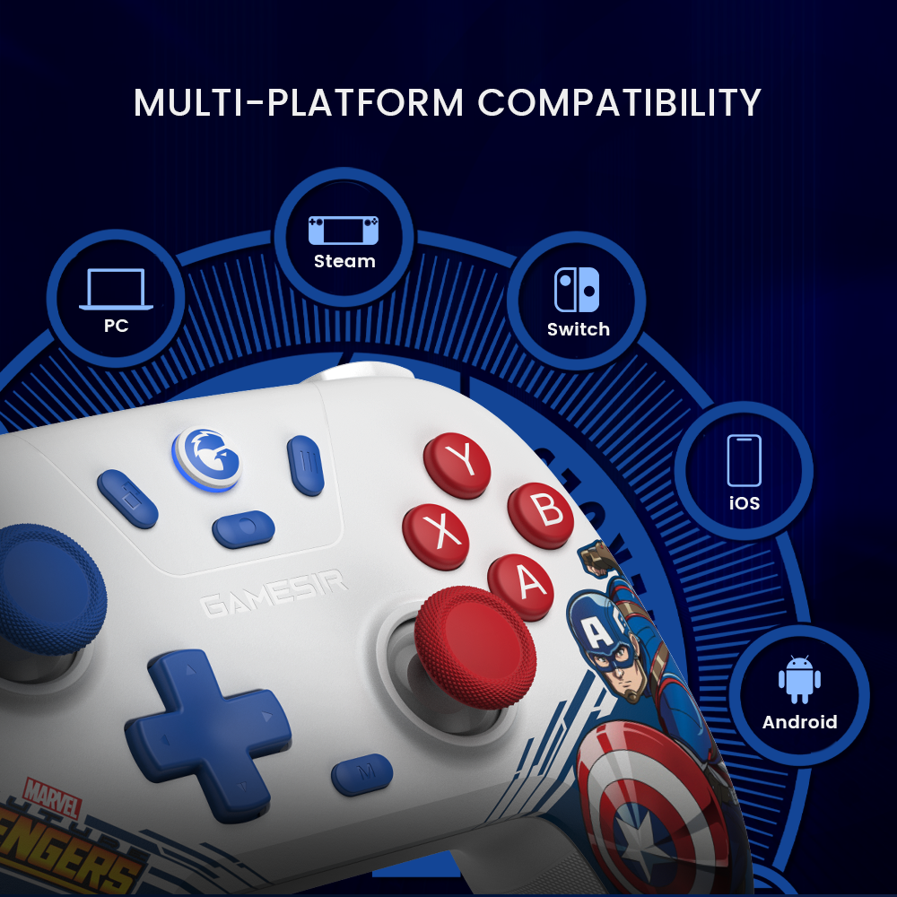 GameSir Nova Lite Switch Controller Gaming Gamepad with Hall Effect for Nintendo Switch iPhone Android Cellphone Captain America. 