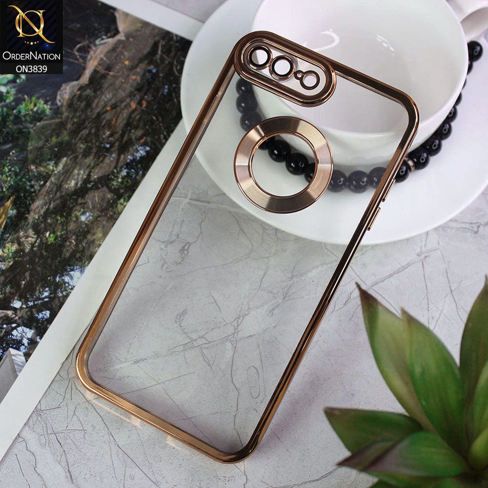 For Iphone 7 Plus \ 8 Plus Cover White Translucent Frosted Feel Color Borders Logo Hole With Camera Protection Clear Back Case. 