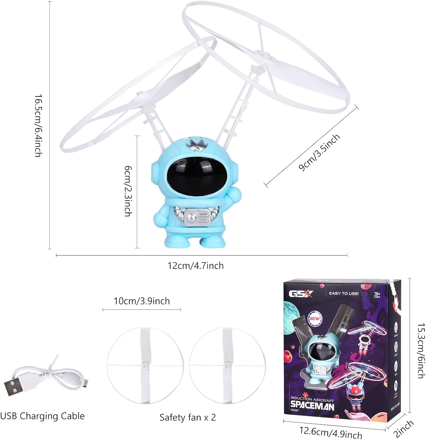 Spaceman Mini Infrared Induction Flying Toy Astronaut Style Aircraft ...