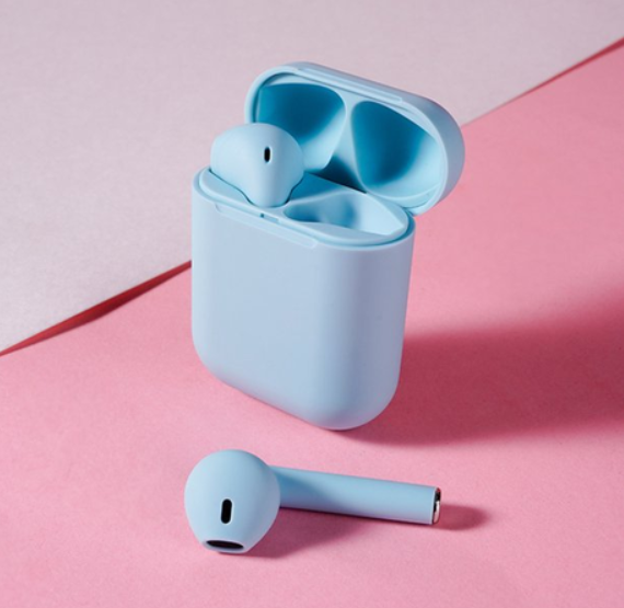 Buds Air I12 TWS True Wireless Bluetooth Earphone Headset, Black, High-Quality Sound, Touch Control, Noise Cancellation, Long Battery Life. 