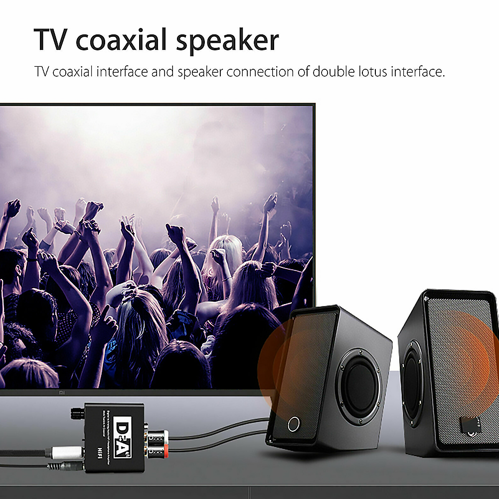 32-192k Digital To Analog Audio Converter Receiver Volume Adjustment Bidirectional Toslink To Coax Audio Adapter. 