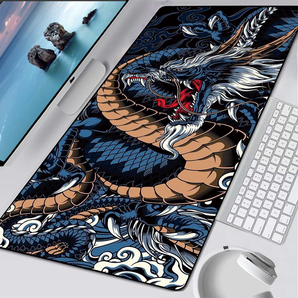 Japanese Dragon Large Mouse Pad Cool Gaming Lock Edge Mousepad Pad on The Table Mats Laptop Notebook Rubber Game Speed Playmat. 