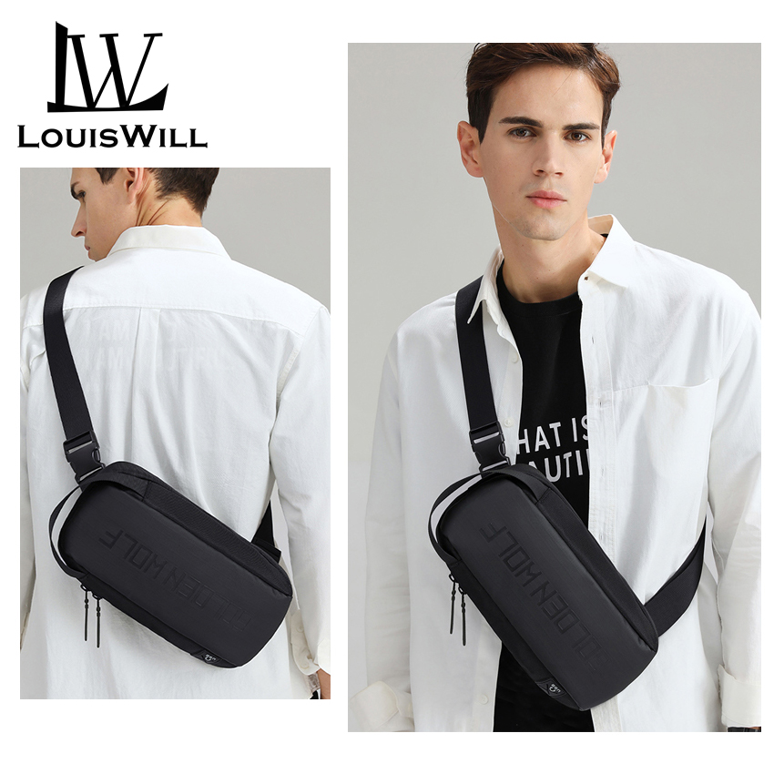 LouisWill Men s Shoulder Bag Fashion Chest Bag Waterproof Cross Body Chest Bags High Capacity Messenger Bag Male Waist Fanny Pack Bag Travel Phone Pouch Daraz .bd