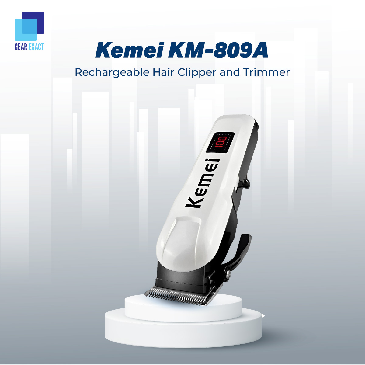 Kemei KM-809A Rechargeable Hair Clipper and Trimmer for Men