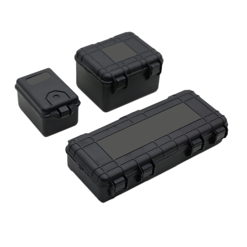 3Pcs Plastic Rc Car Storage Box Decoration Tool for Traxxas Trx4 Axial Scx10 90046 D90 1/10 Rc Crawler Accessories Black , Decoration Tool