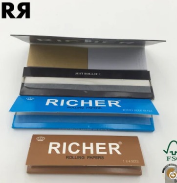 Premium Cigarette Rolling Papers with Tips (single, 1-1 4, kingslim size) FULL BO XN PAPER. 