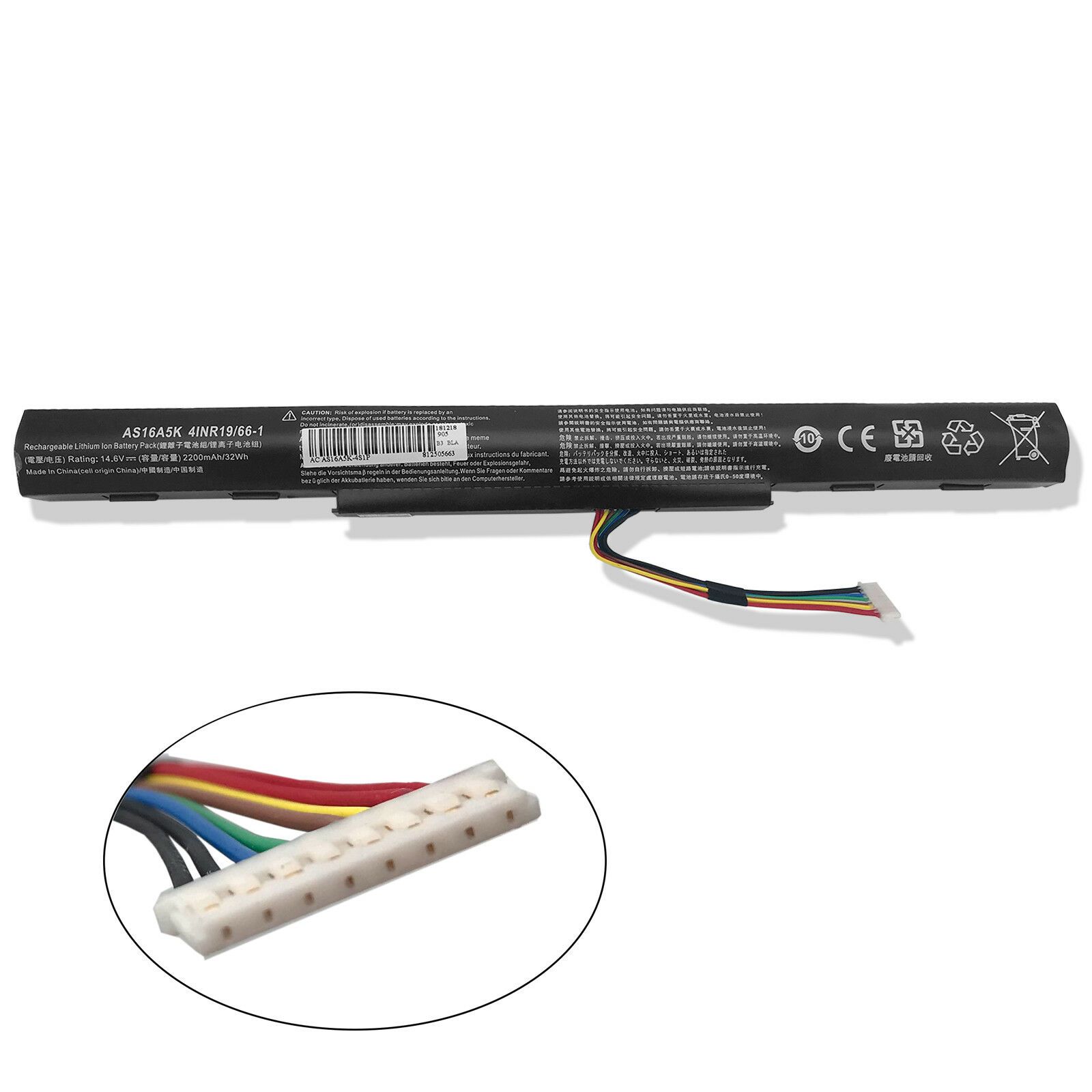Battery For Acer Aspire E15 E5-475 E5-475G E5-523 E5-523G E5-553 E5-553G E5-575 E5-575G E5-575T E5-575TG E5-576 ES1-432 Series, PN: AS16A5K AS16A7K AS16A8K. 