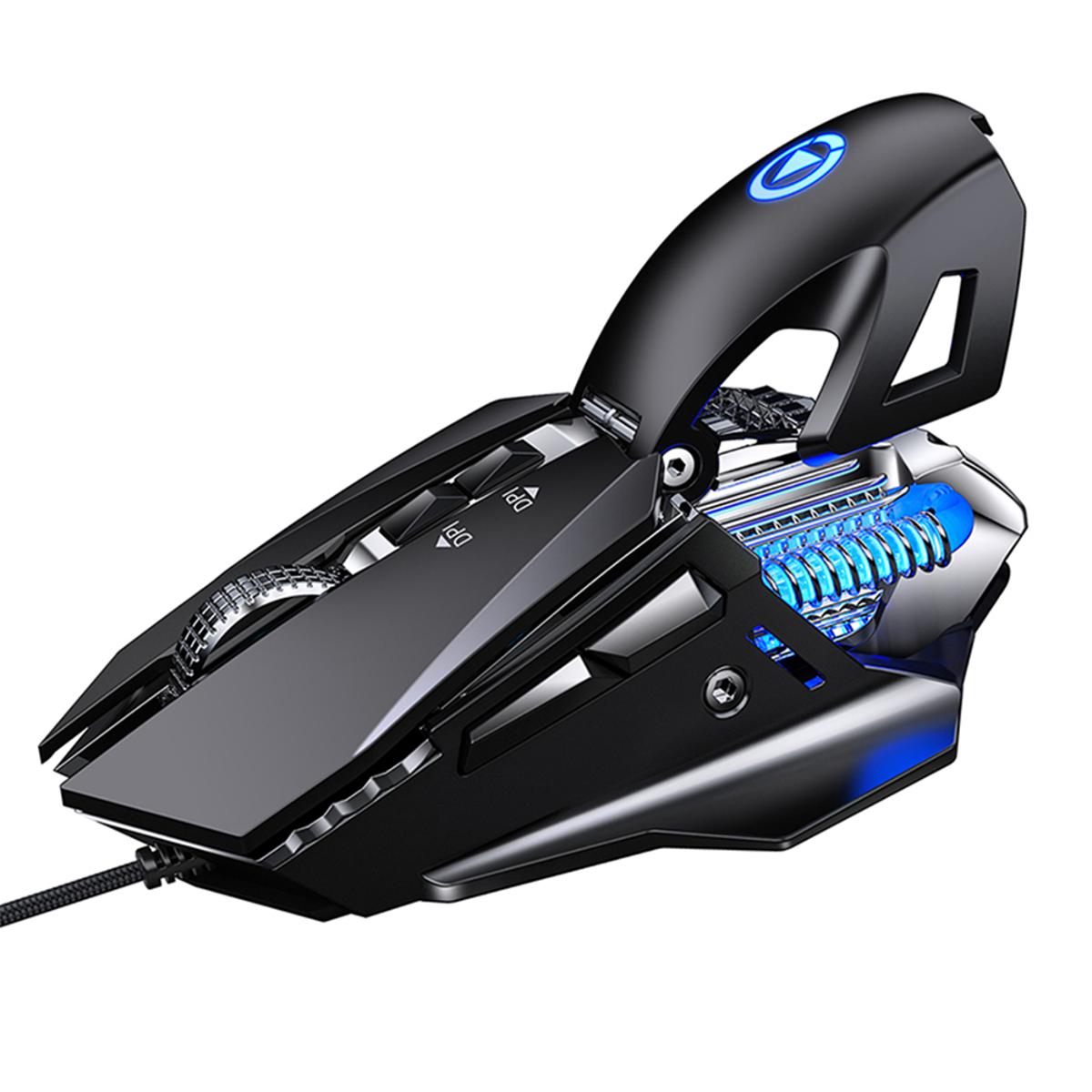 G10 Hollow Mechanical Game Mouse 7200dpi All-keys Macro Programming Intelligent Pressure Glowing RGB Esport Mouse