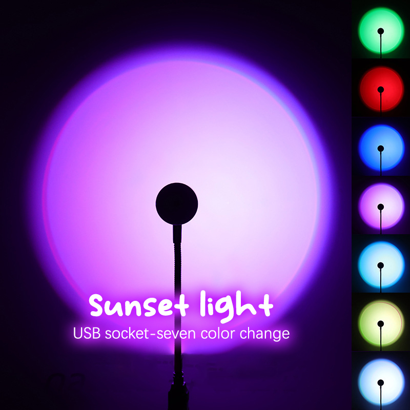 RGB Sunset Lamp Projection Led Night Light Sunset Projection Lamp ...