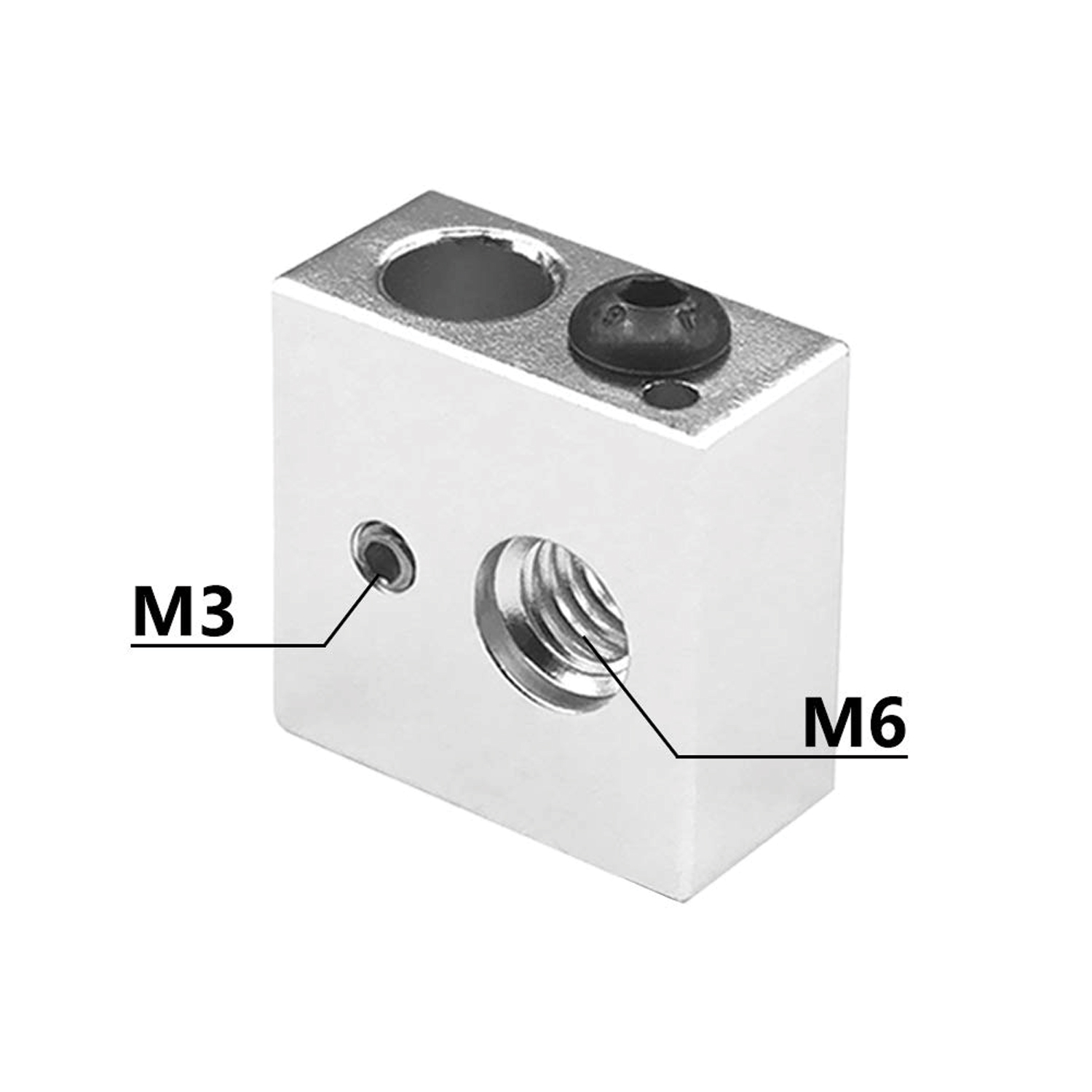 Aluminum Heater Block MakerBot MK7 MK8 Print Head Hot End Heating Block 20*20*10mm for 3D Printer Extruder. 