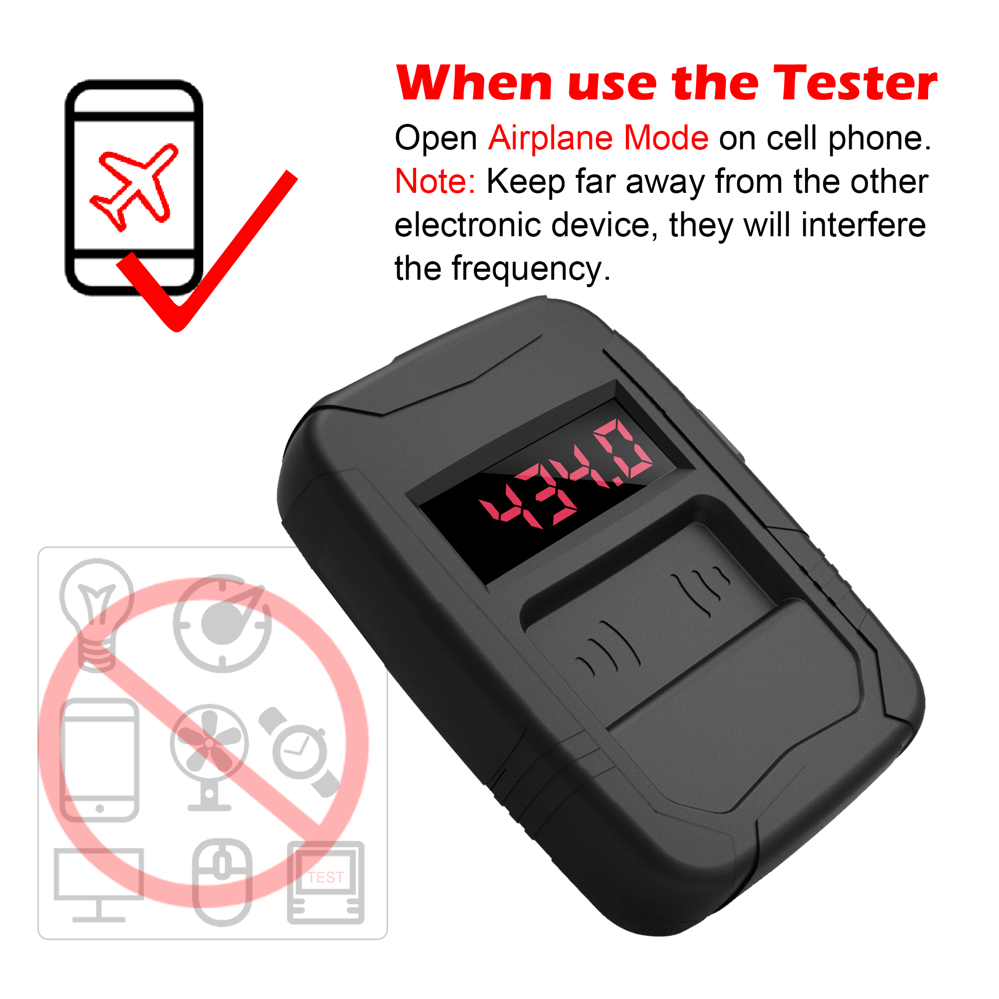 WOYO Frequency Tester Car Key 10-1000MHZ, PL001 Door TV RF IR Remote Control Tester Detector Inspection Tool, 315,433,868,902MHZ. 