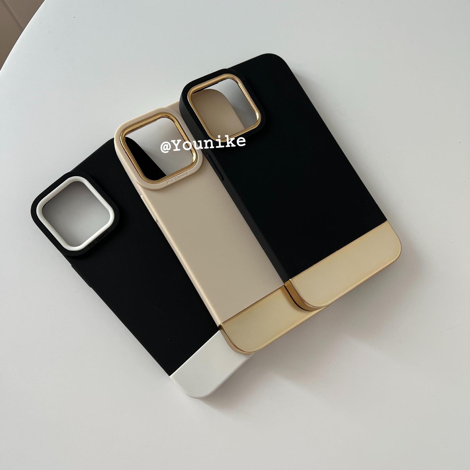 ins niche simple black gold for iphone13pro/12promax apple 11/xr phone case X/14