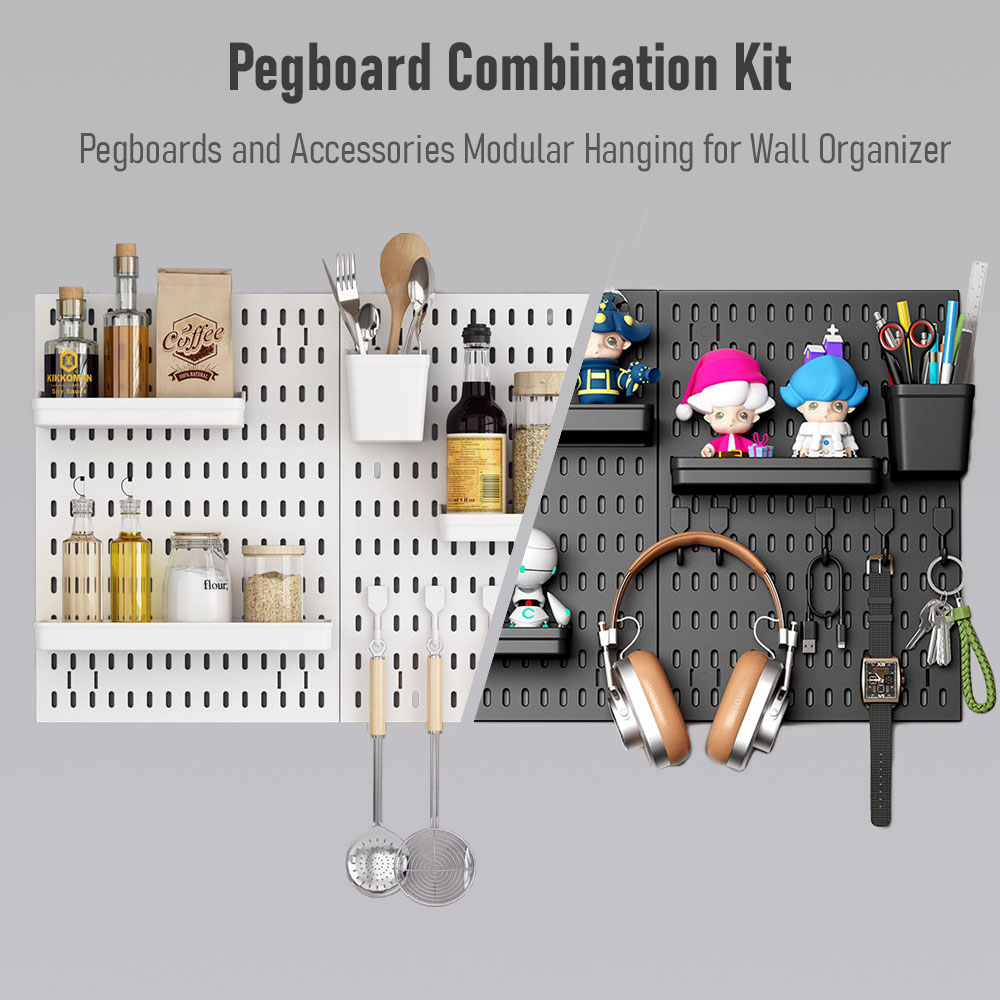 XILYZMO Pegboard, Wood Pegboard Combination Wall Organizer Kit, Wall Mount Peg Board Divider, Craft Organizer Peg Board Display For Bedroom Study(Green,40x60cm - View #6