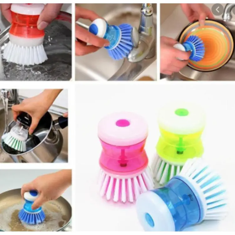 Kitchen Wash Tool Pot Dish Brush with Washing up Liquid Soap