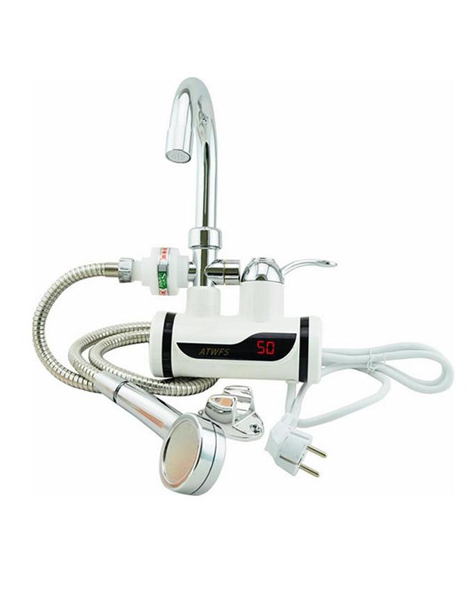 Electric Digital Display Instant Hot Water Tap With Hand Shower, Tankless Electric Faucet, Digital Bathroom Heater. 