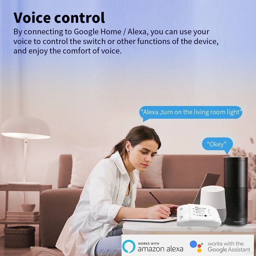 Smart Home House Wifi Wireless Remote Switch Breaker Domotic LED Light Controller Module Alexa Google Home Smartlife Tuya APP. 
