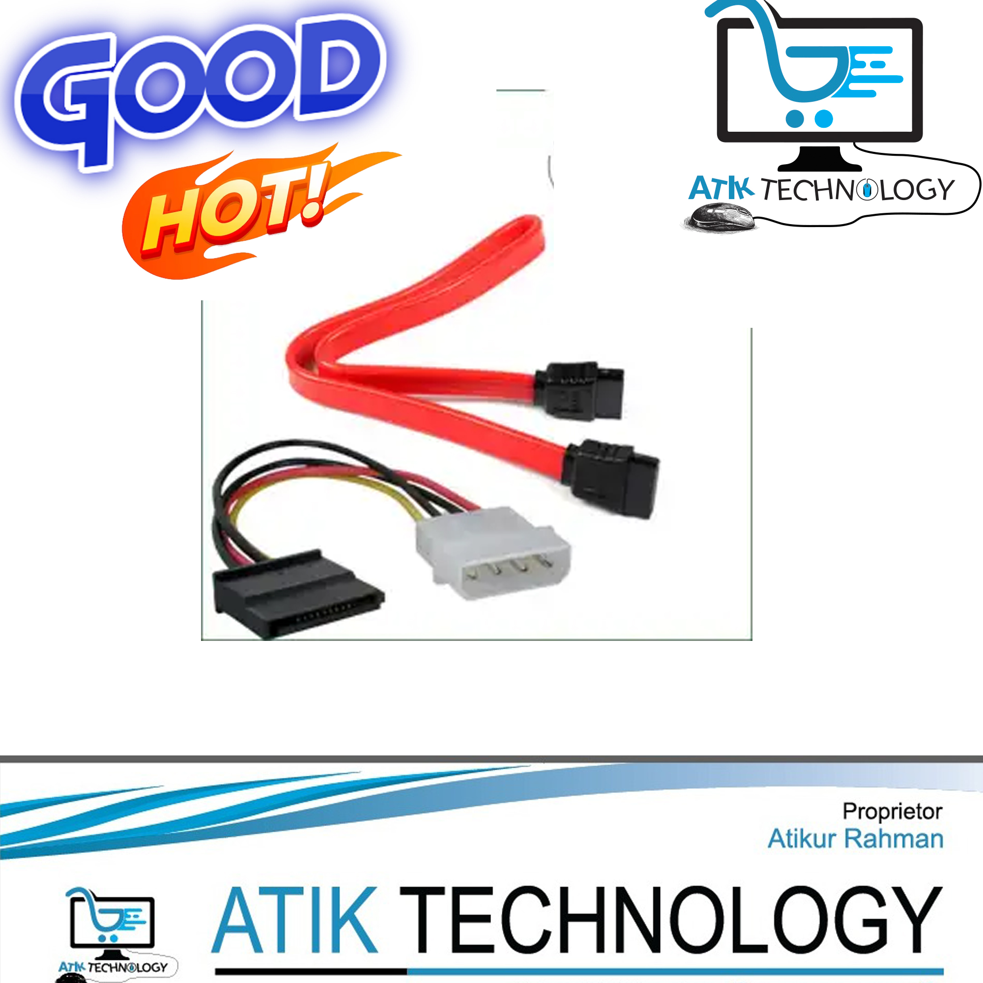 SATA Cable Data and Power Combo Cable (Data+Power) For Desktop