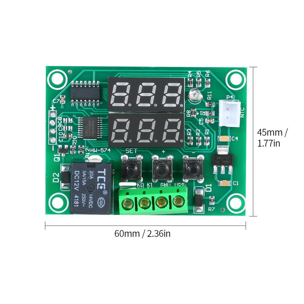 KOGEEK XH-W1219 Digital Temperature Controller Dual Digital Thermostat Ther-mo-meter Heating & Cooling Control Module Dual Digital Temperature Control Module PCB Board. 