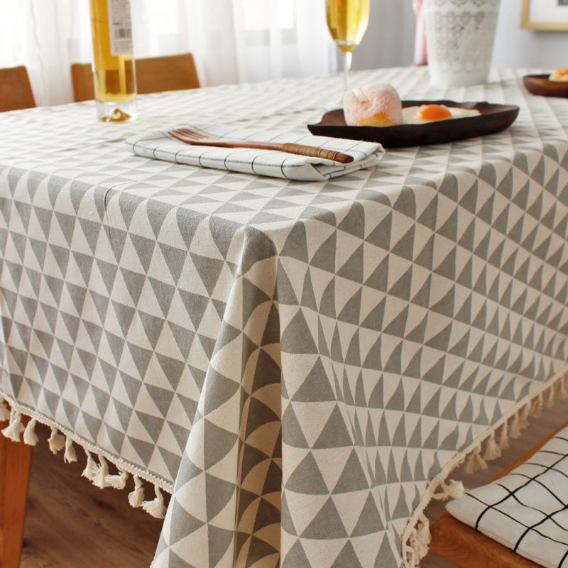 Tablecloth, cotton linen, ins, style, Japanese table, cloth, coffee table, rectangular study table, tablecloth, simple Nordic Amazon. 
